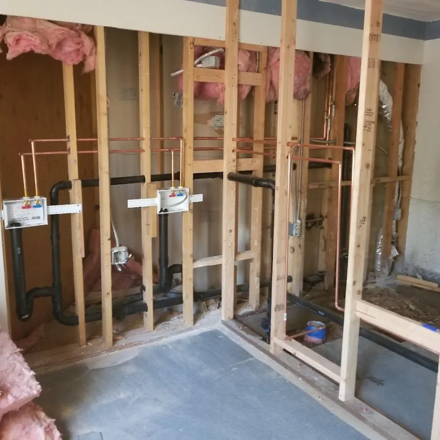 Copper pipe rough-in and plumbing installation in Gillette